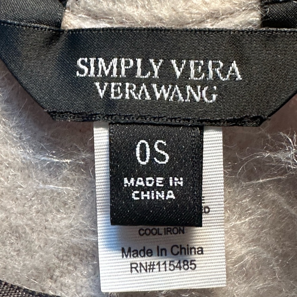 Simply Vera Vera Wang  White  and Black Ombré  Poncho Sweater - Picture 6 of 7